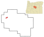 Crook County Oregon Incorporated and Unincorporated areas Prineville Highlighted